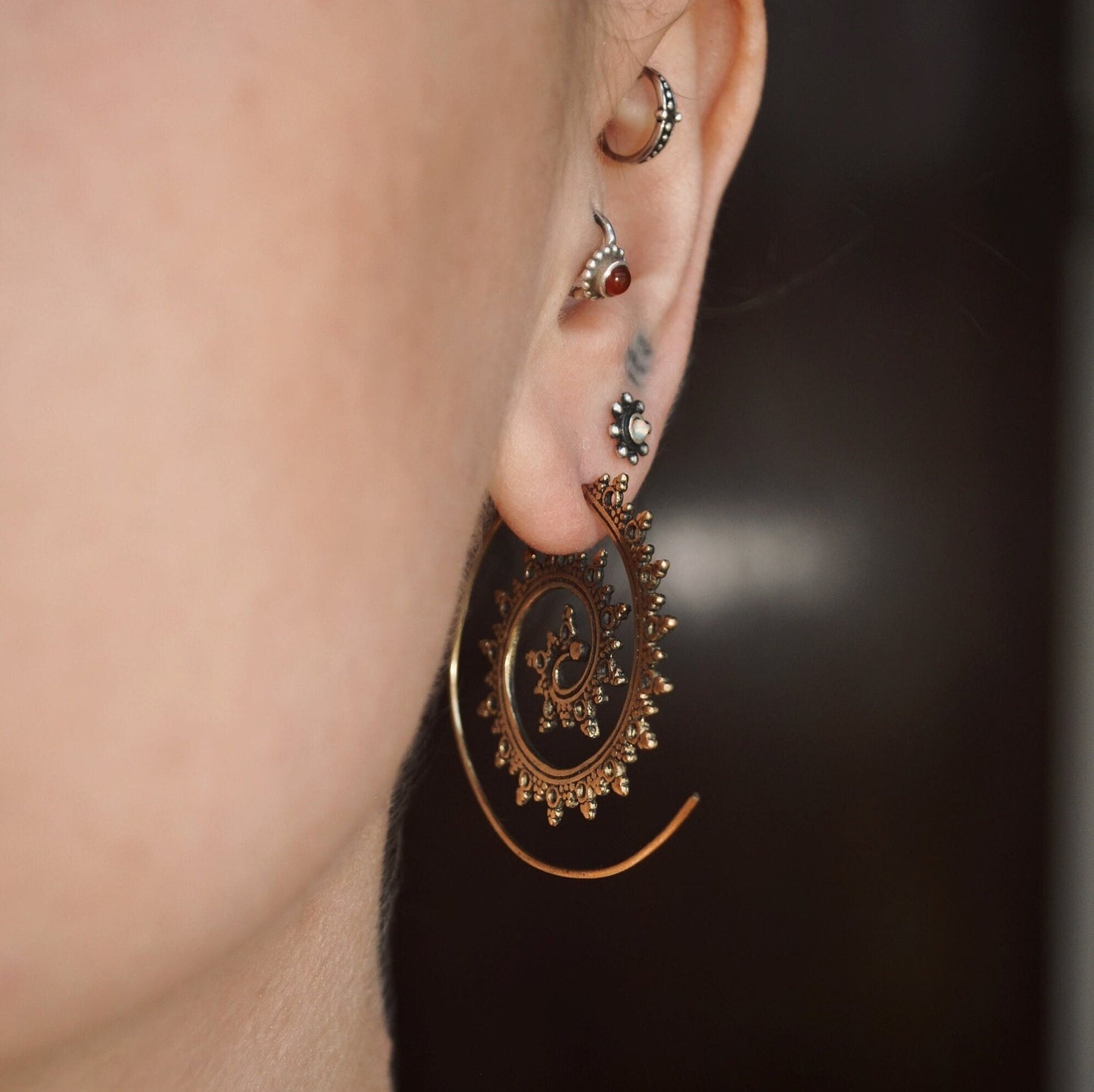 Spiral Shape With Tiny Balls Earrings (Code: EB2)