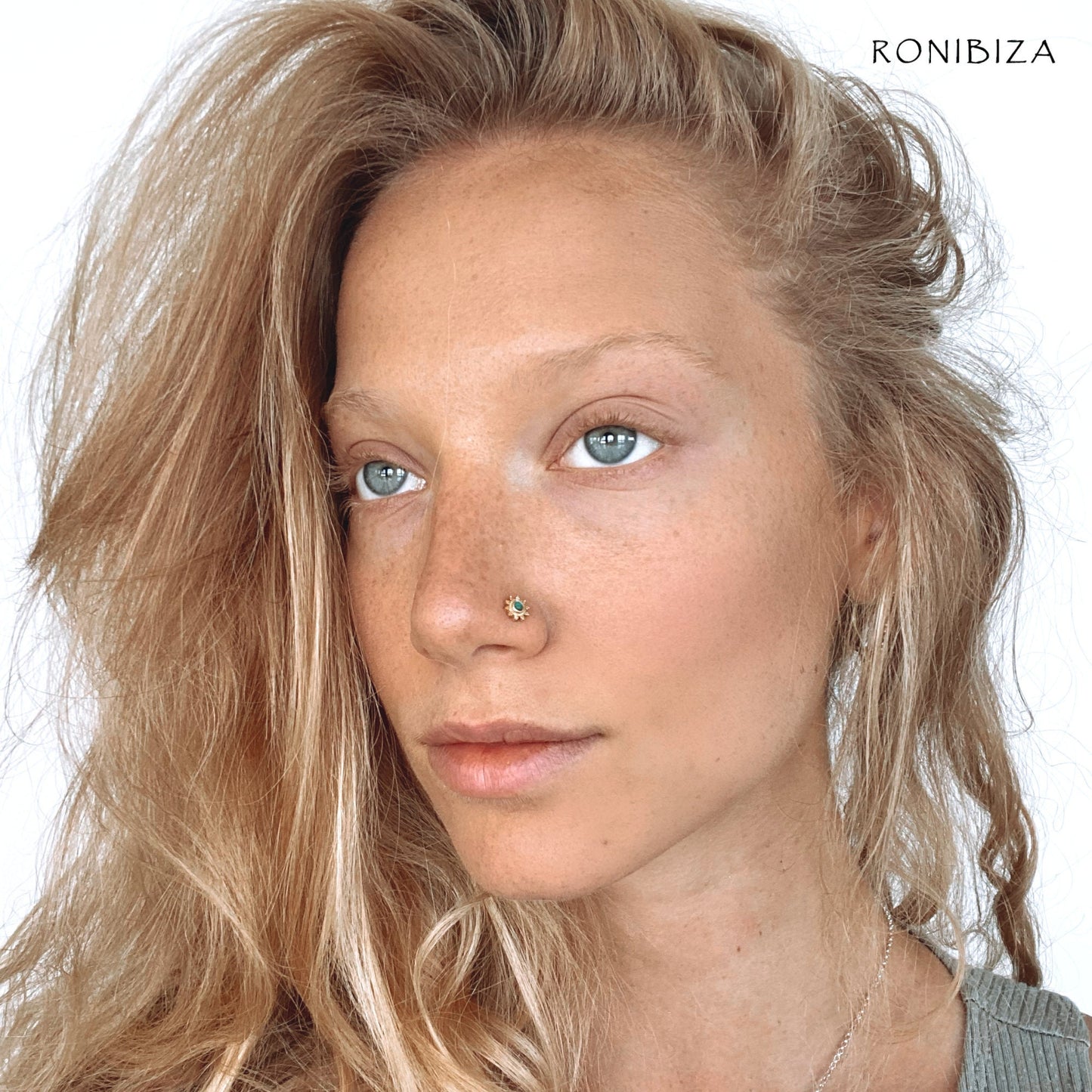 Mandala With Gemstone Nose Stud (Code: NS37)