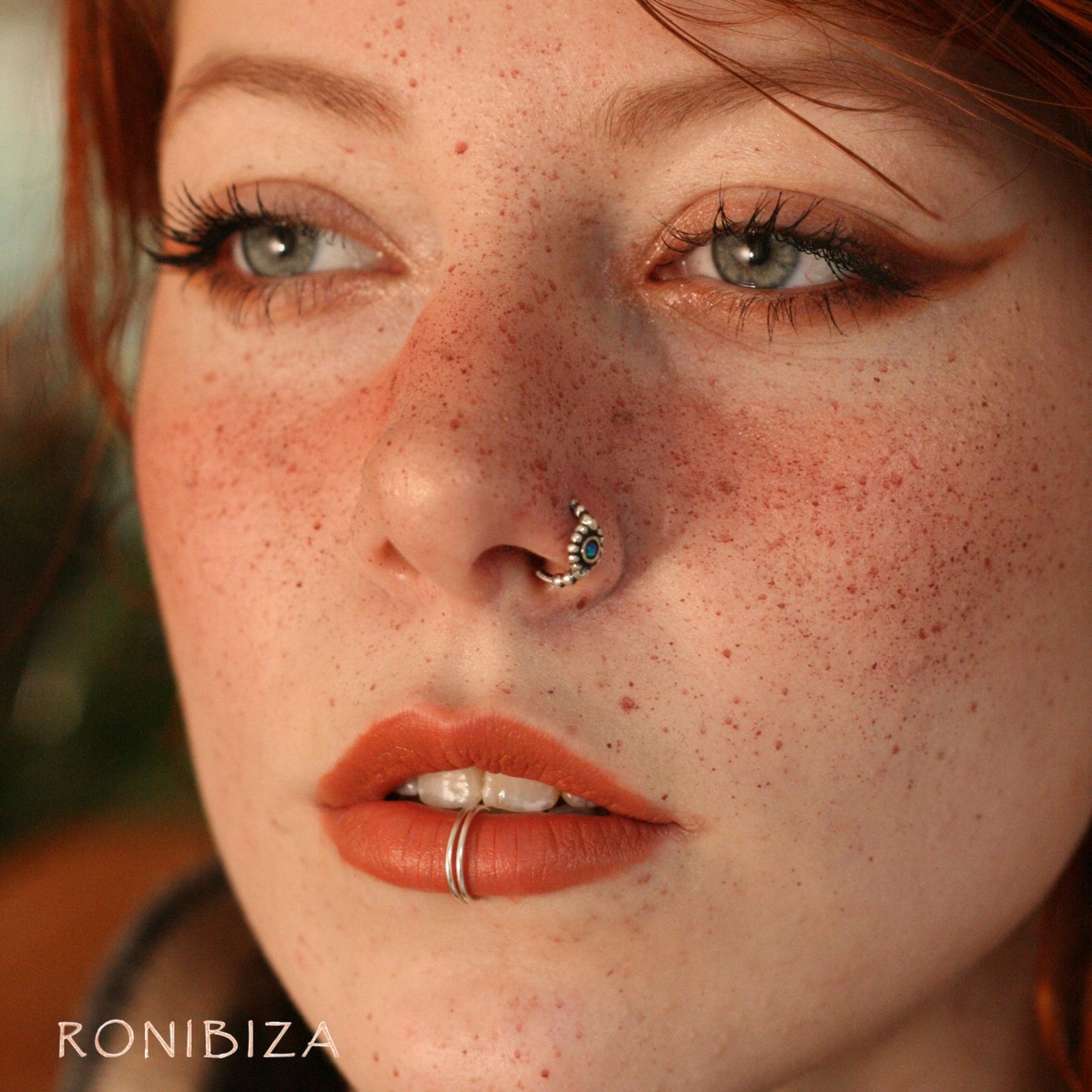 Opal Flower Nose Ring (Code: NL26)