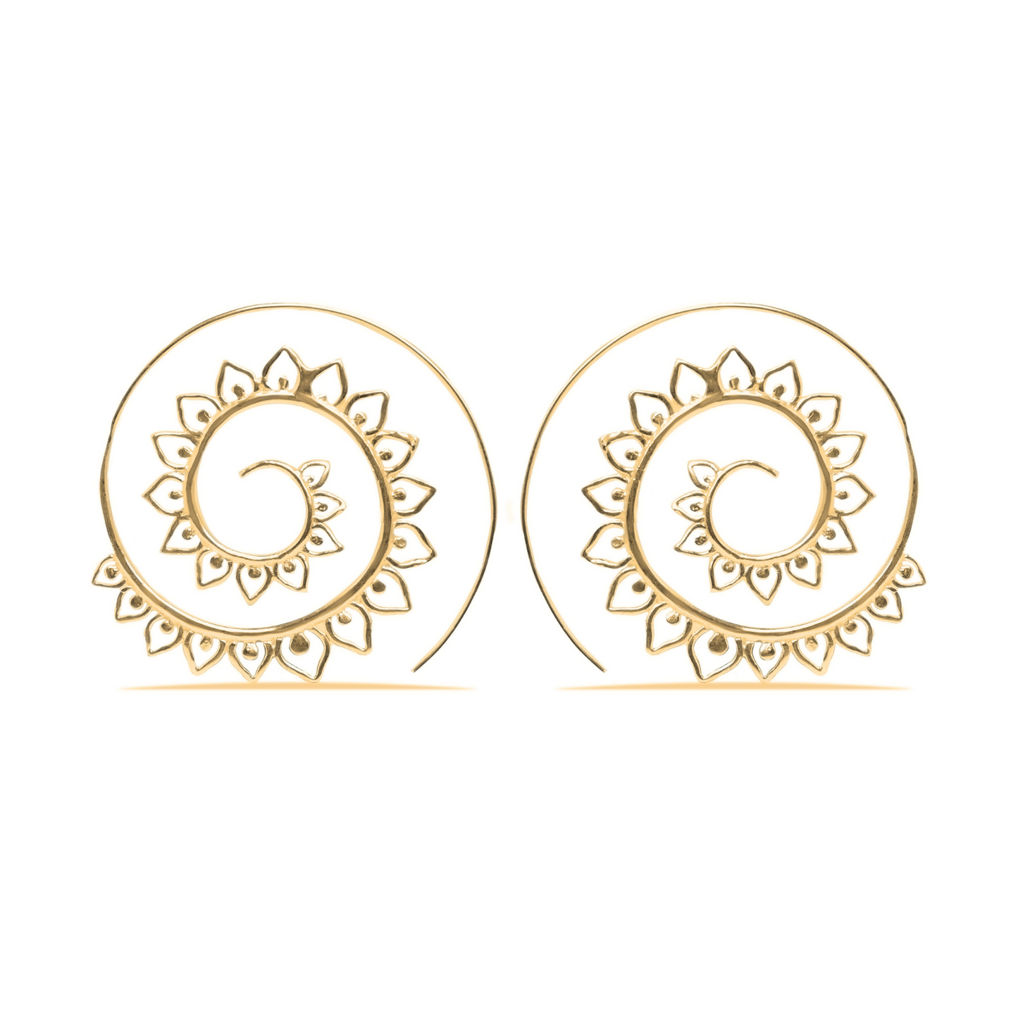 Spiral Lotus With Small Dots Earrings (Code: EB50)