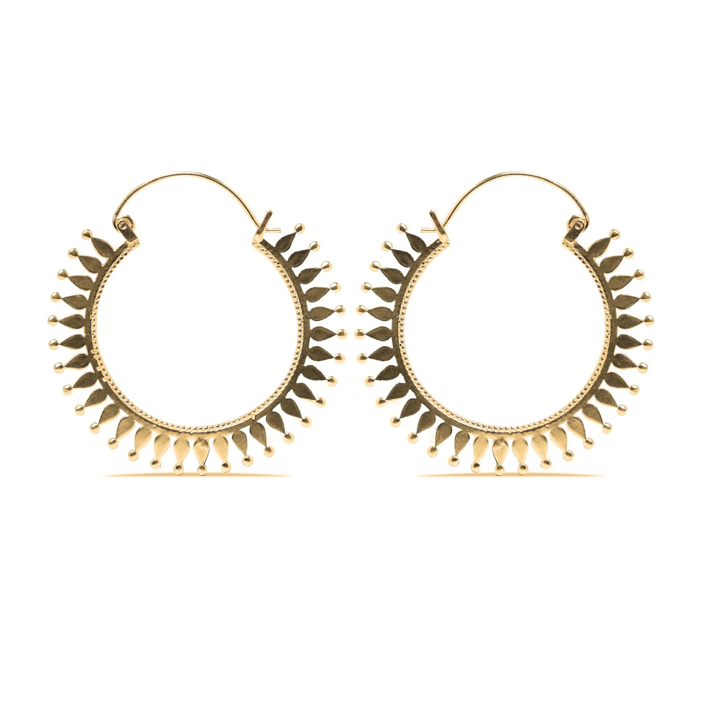 Sun Hoop Earrings With Small Dots (Code: ES51)