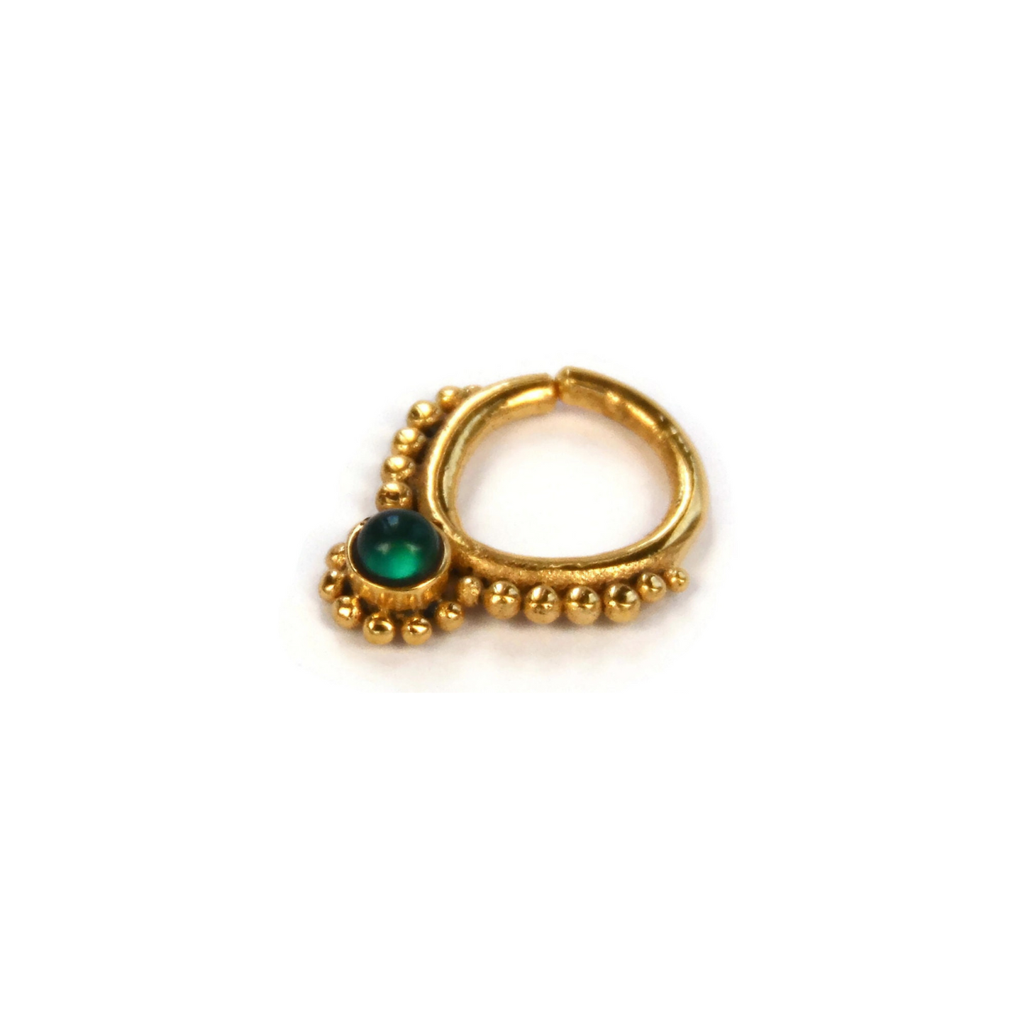 Turquoise/Green Onyx With Dots Septum Ring (code: S22)