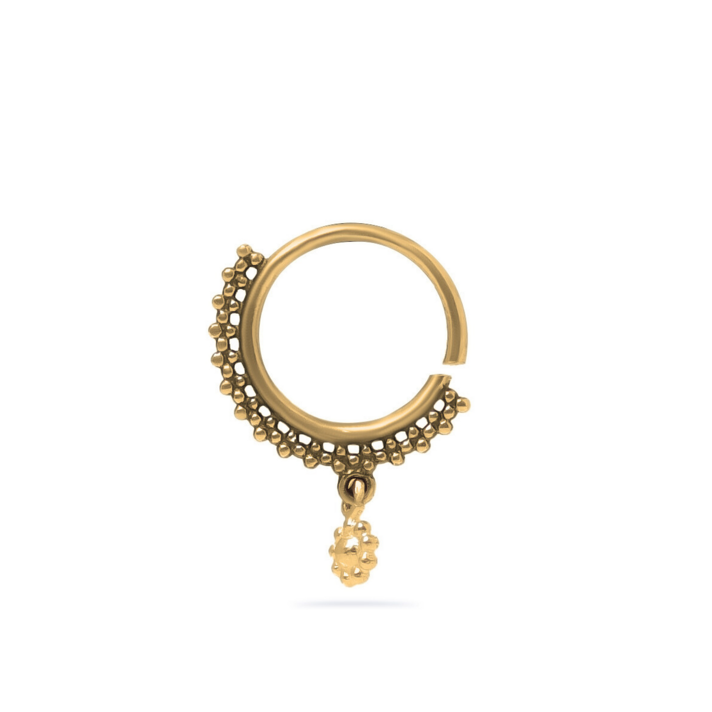 Small Dots With Flower Charm Nose Ring (Code: NL9)