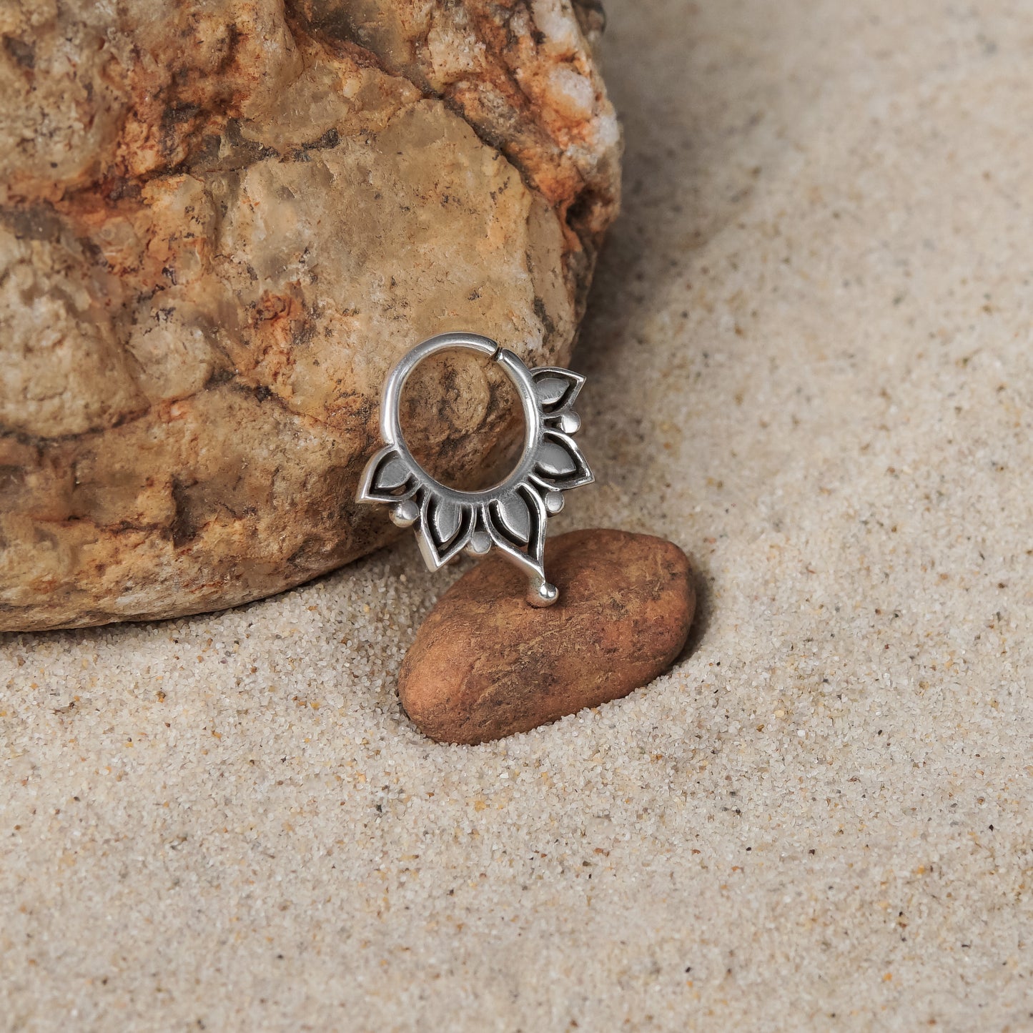 Ethnic Lotus Septum Ring (code: G25)