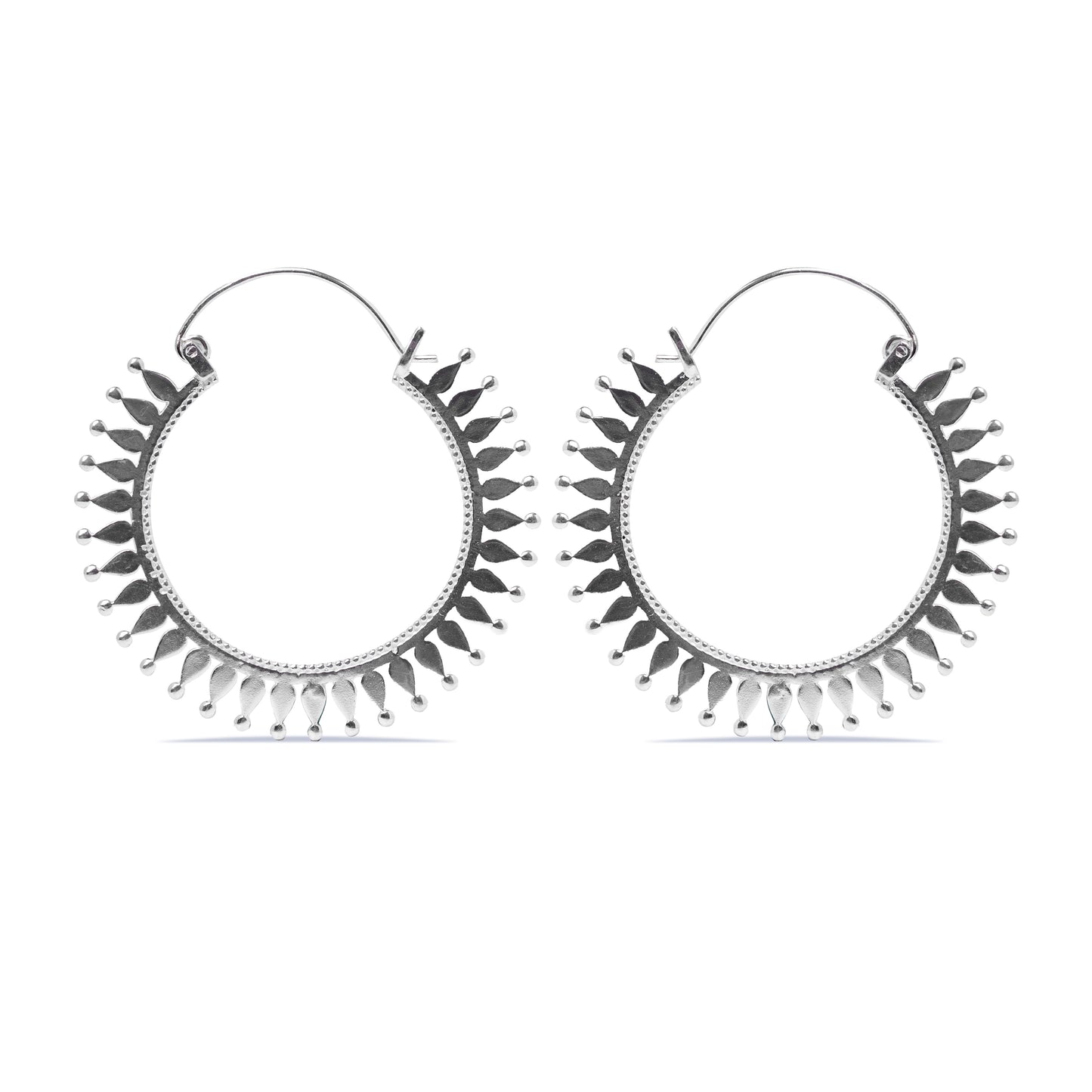 Sun Hoop Earrings With Small Dots (Code: ES51)