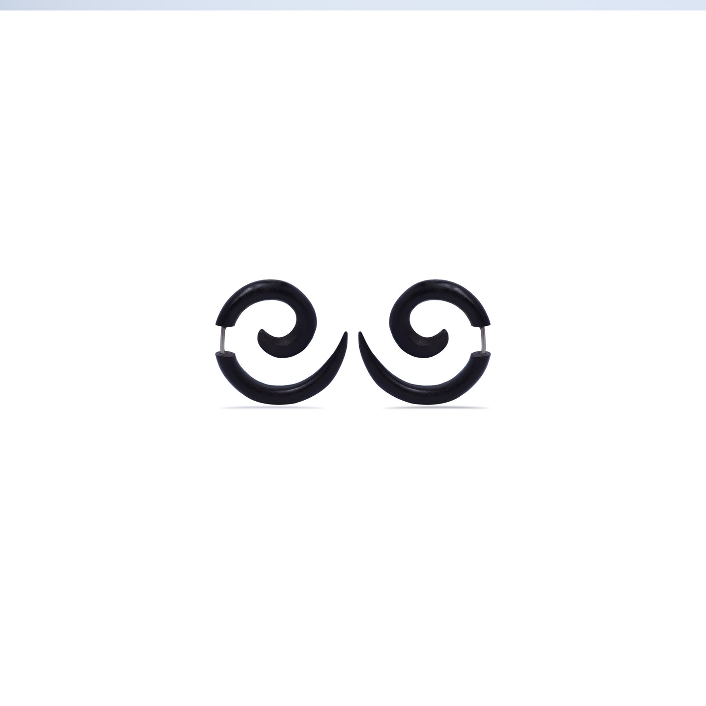 Spiral Fake Gauge Earrings made of Wood