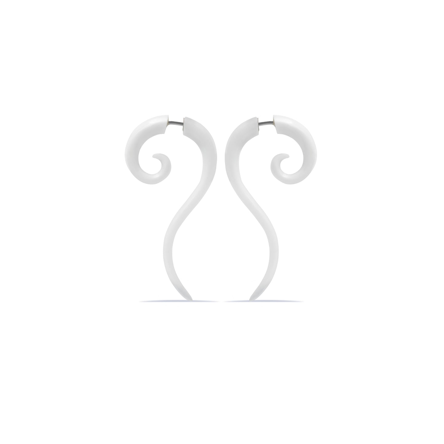Spiral Fake Gauge Earrings made of Bone