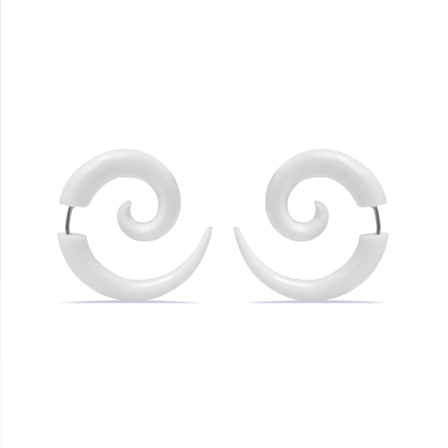 Spiral Fake Gauge Earrings made of Bone
