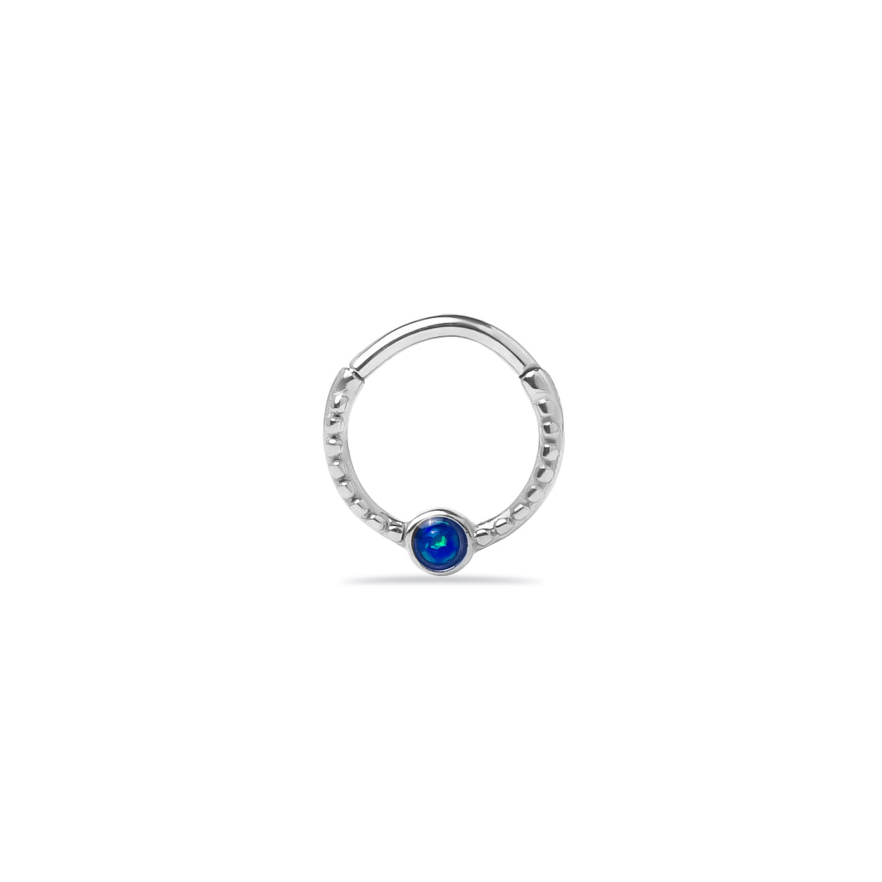 Silver Plated Septum Ring Set With Synthetic Opal