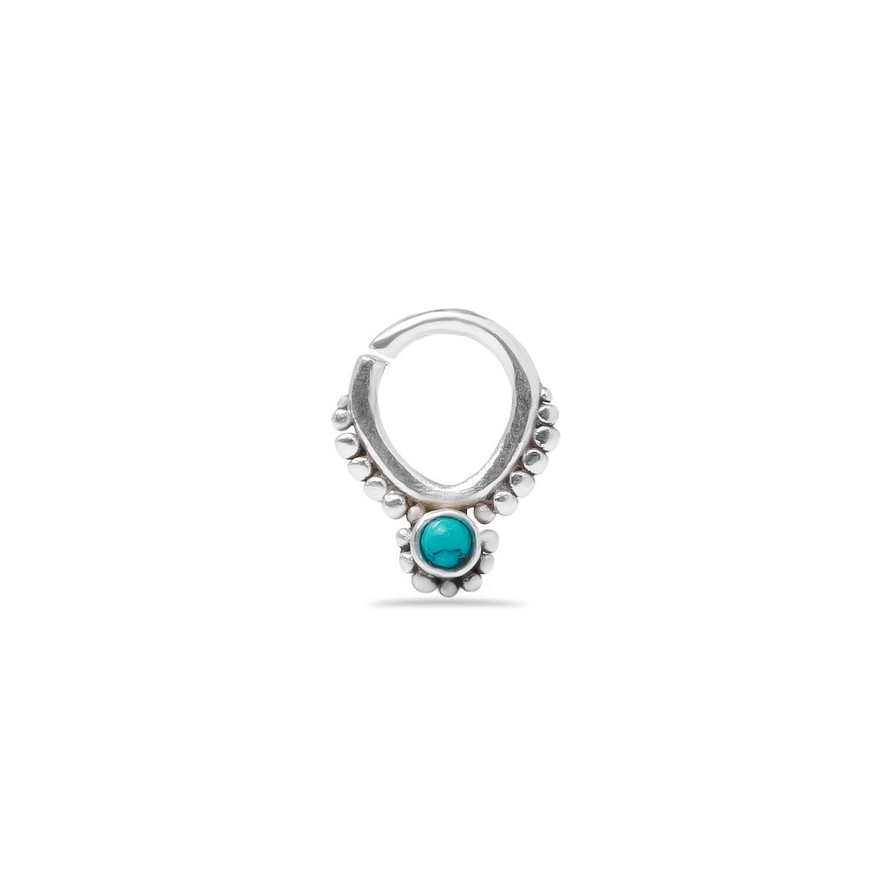 Turquoise/Green Onyx With Dots Septum Ring (code: S22)