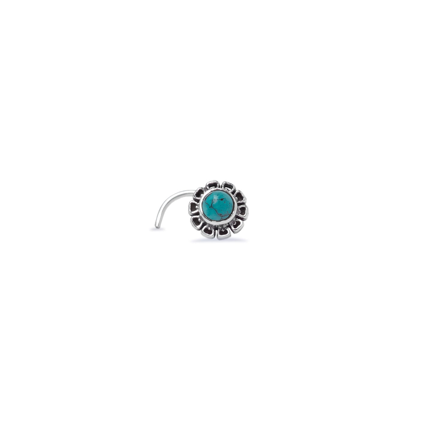 Flower With Gemstone Nose Stud (Code: NG47)