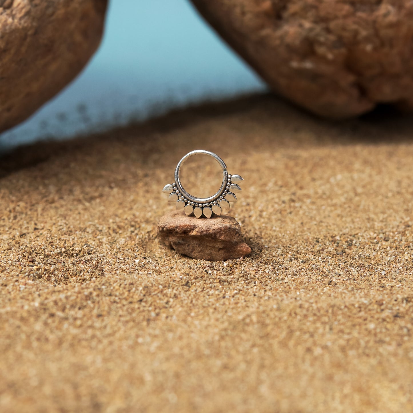 Ethnic Sun With Dots Nose Ring (Code: NL7)
