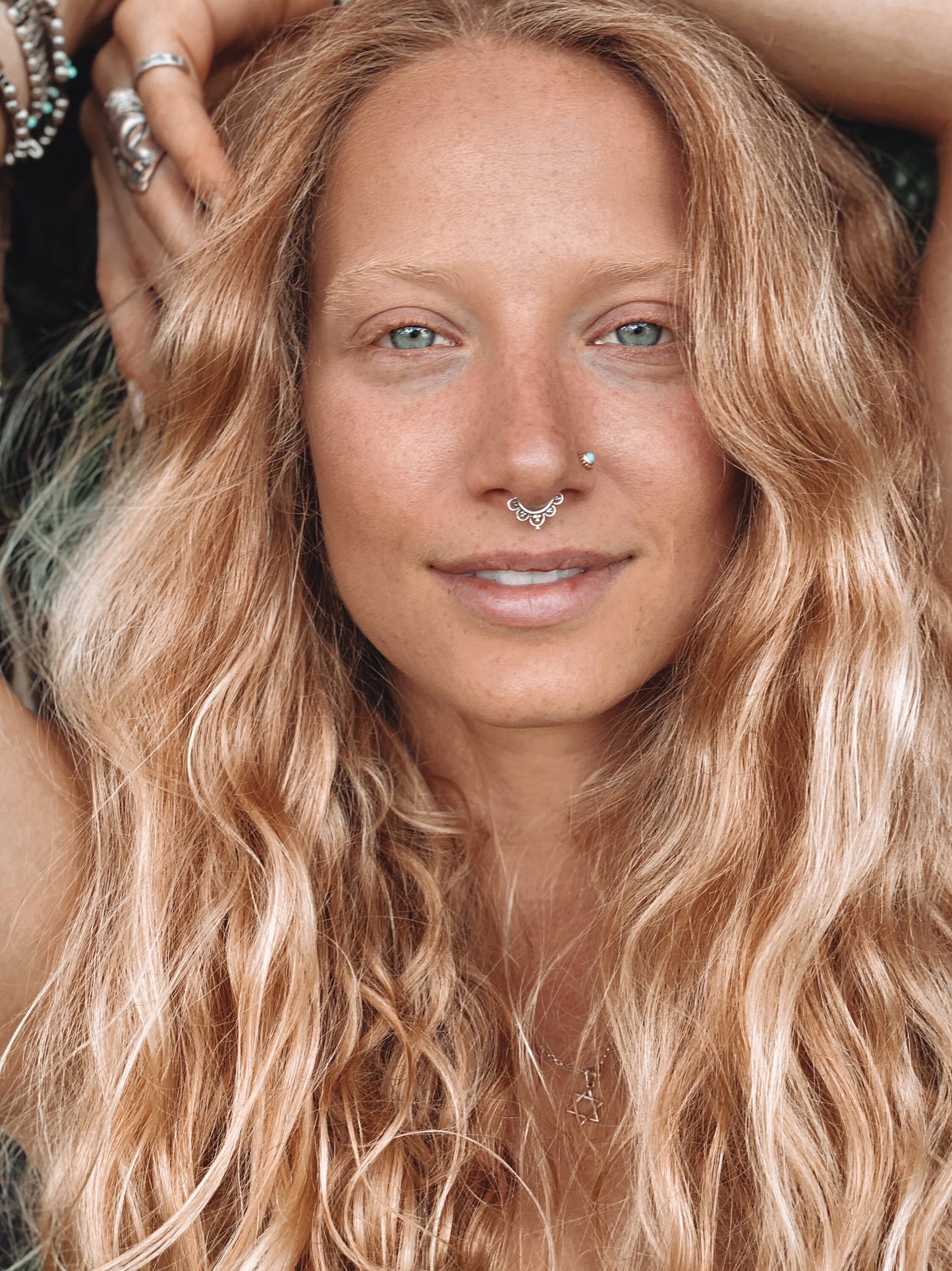 Lotus With Dots Septum Ring (code: S4)