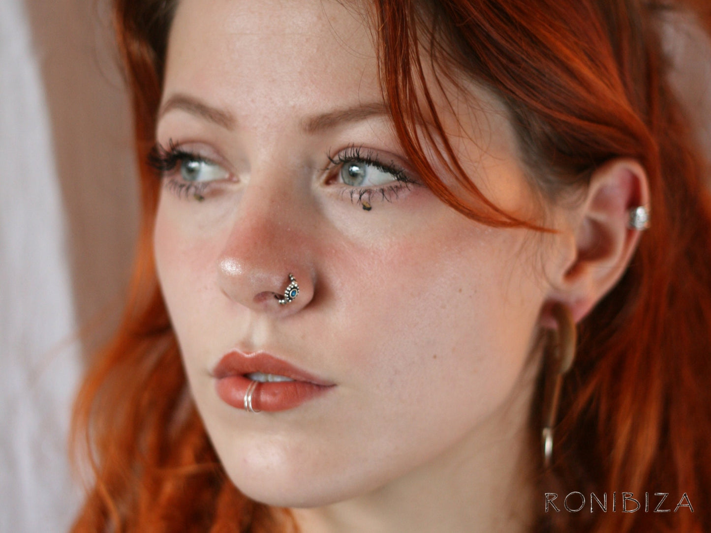 Opal Flower Nose Ring (Code: NL26)