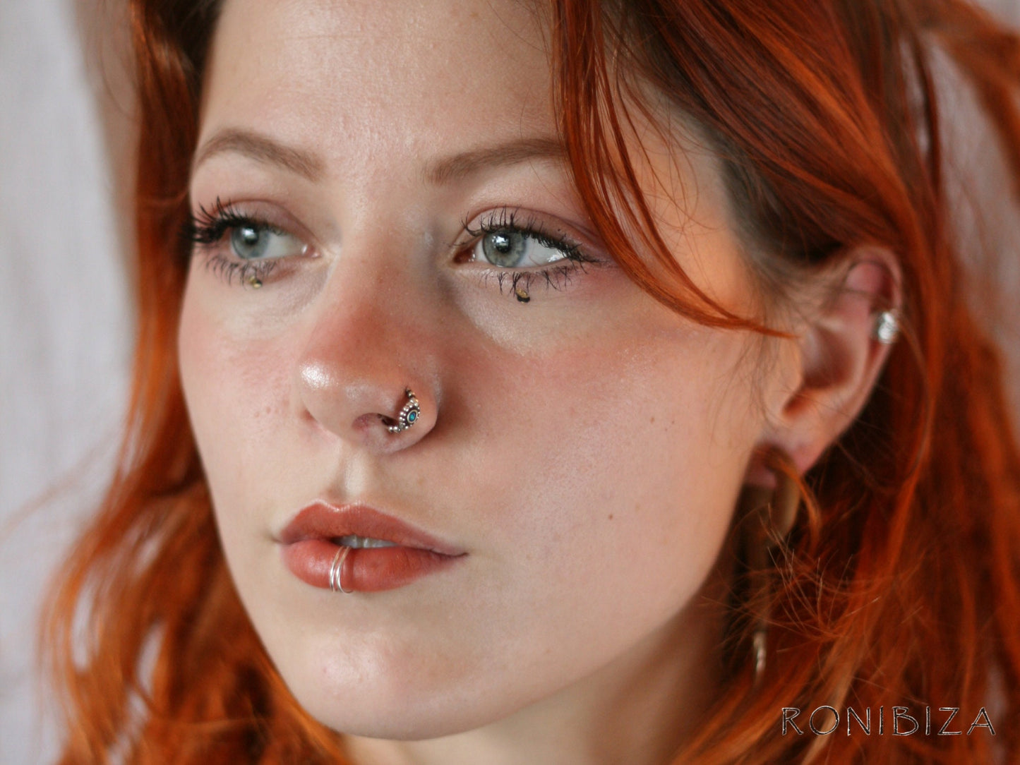 Opal Flower Nose Ring (Code: NL26)