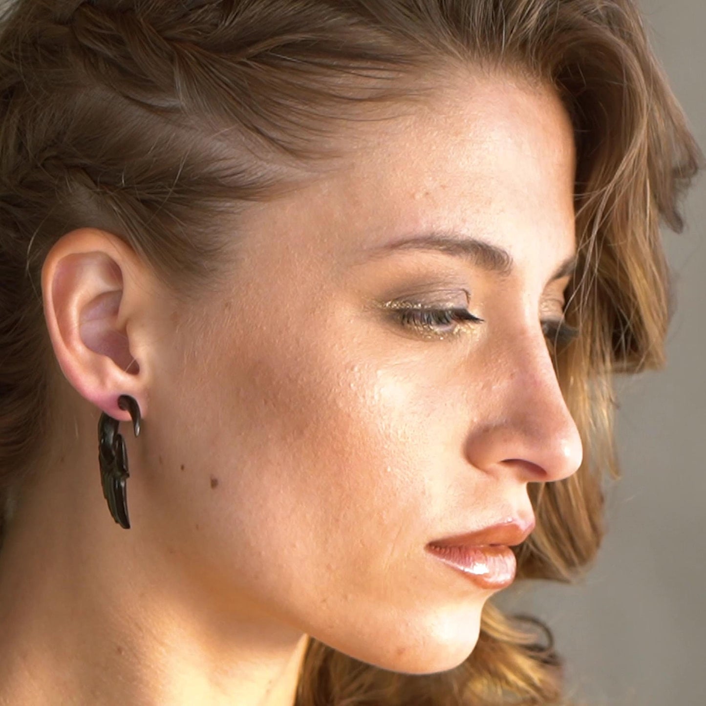Maya Fake Gauge Earrings made of Wood