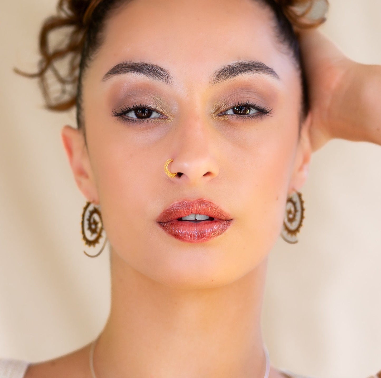 Spiral Shape With Tiny Balls Earrings (Code: EB2)
