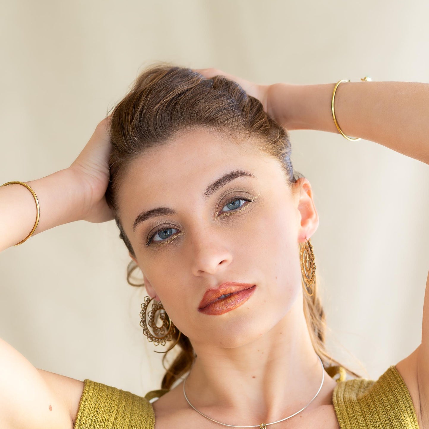 Spiral Lotus Earrings (Code: EB46)