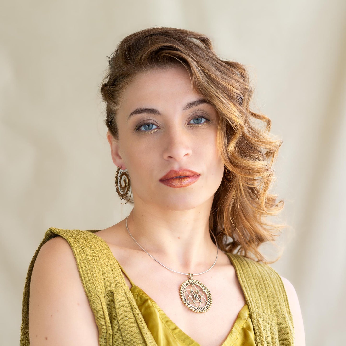 Spiral Lotus Earrings (Code: EB46)