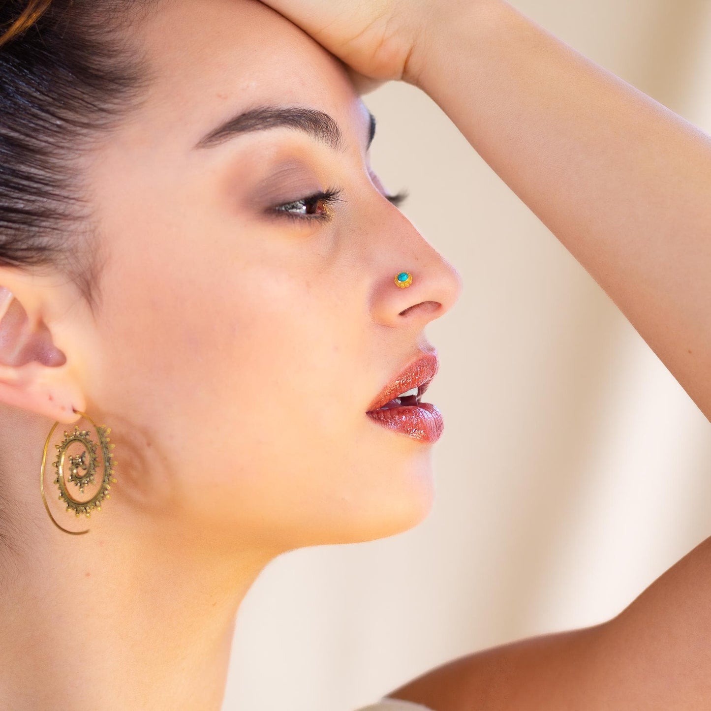 Spiral Shape With Tiny Balls Earrings (Code: EB2)