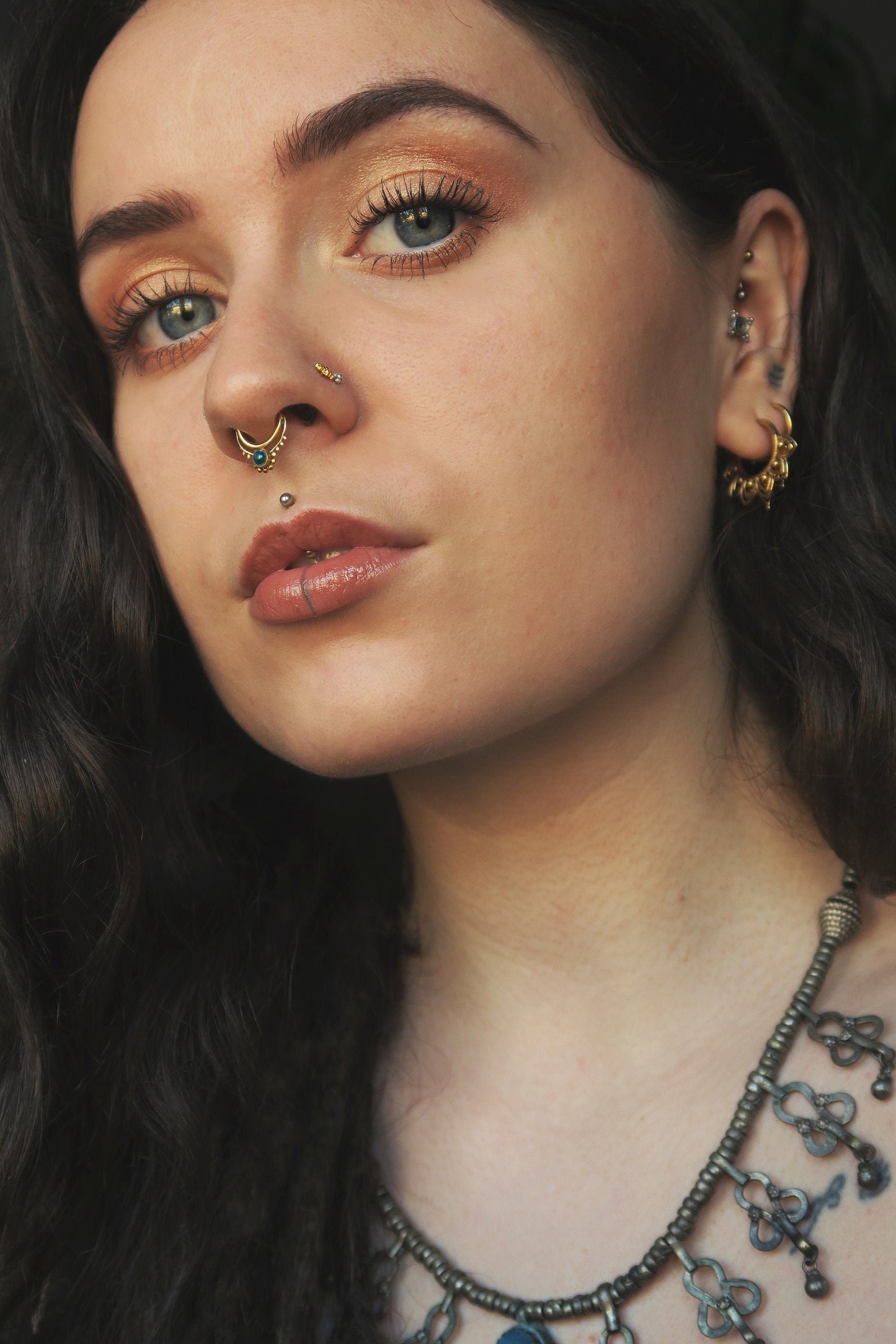 Turquoise/Green Onyx Septum Ring (code: S35)