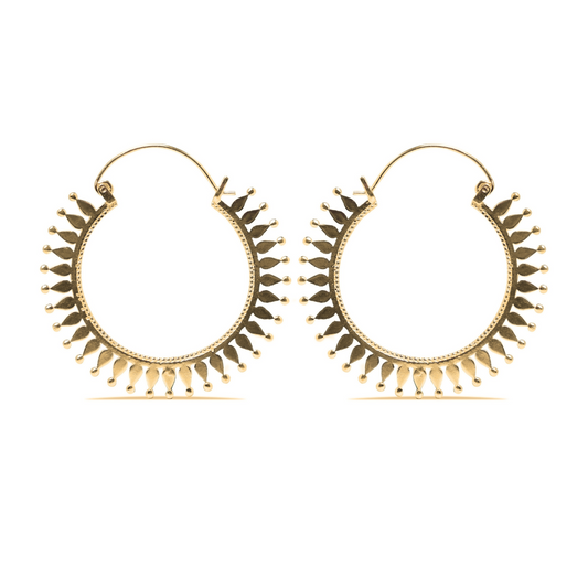 Sun Hoop Earrings With Small Dots (Code: ES51)