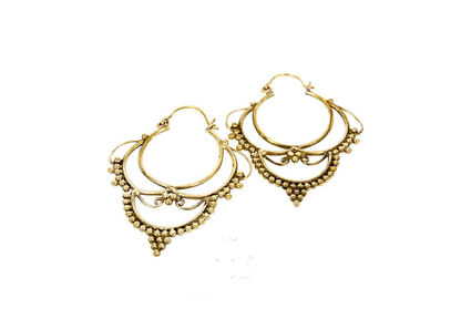 Ethnic Drop Earrings With Small Dots (Code: EB37)