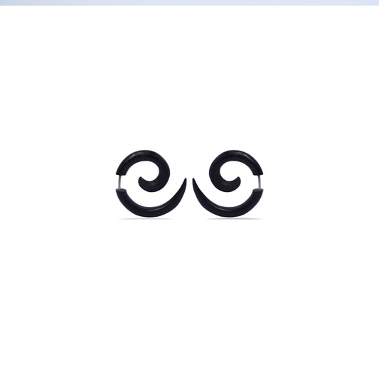 Spiral Fake Gauge Earrings made of Wood