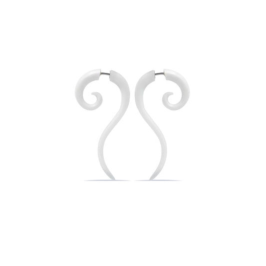 Spiral Fake Gauge Earrings made of Bone