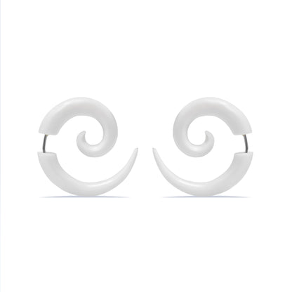 Spiral Fake Gauge Earrings made of Bone