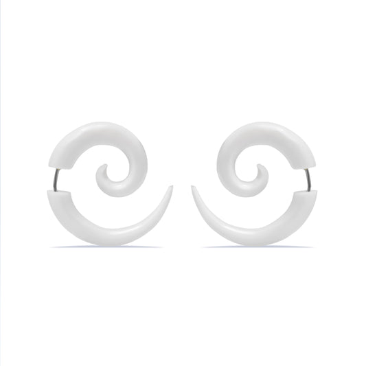 Spiral Fake Gauge Earrings made of Bone