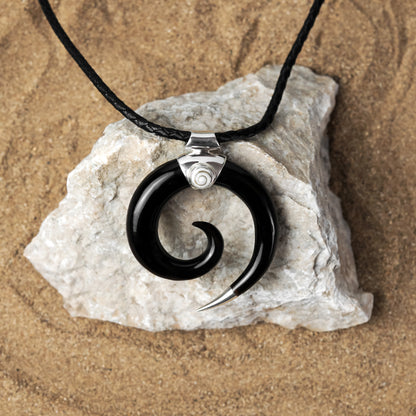 Spiral Horn Pendant set with Shiva-Eye