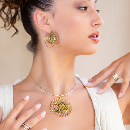 Spiral Shape With Tiny Balls Earrings (Code: EB2)