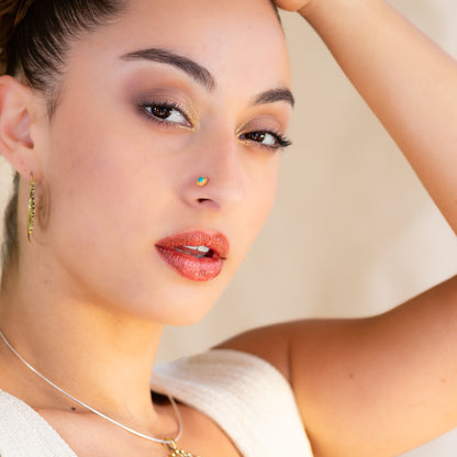 Flower With Gemstone Nose Stud (Code: NG47)