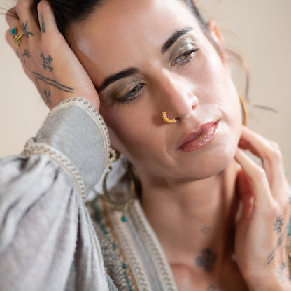 Ethnic Sun With Dots Nose Ring (Code: NL7)