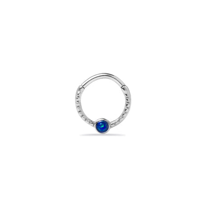 Silver Plated Septum Ring Set With Synthetic Opal