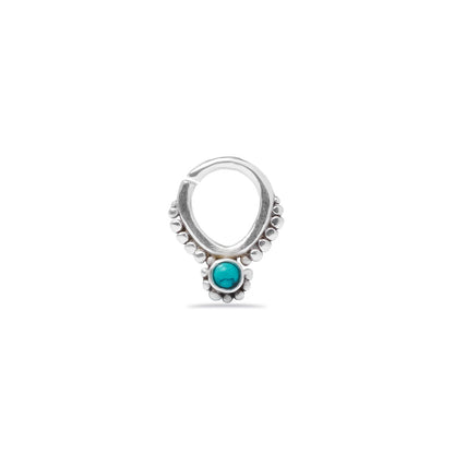 Turquoise/Green Onyx With Dots Septum Ring (code: S22)