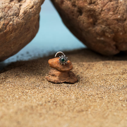 Mandala With Gemstone Nose Stud (Code: NS37)