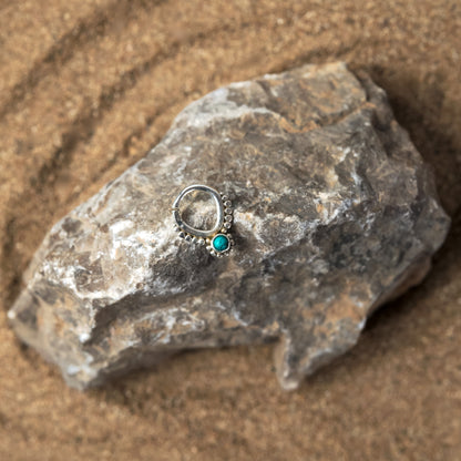 Turquoise/Green Onyx With Dots Septum Ring (code: S22)