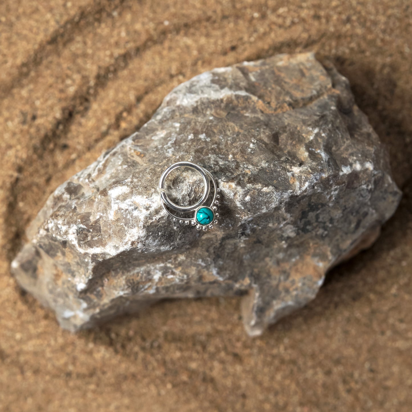 Turquoise/Green Onyx Septum Ring (code: S35)
