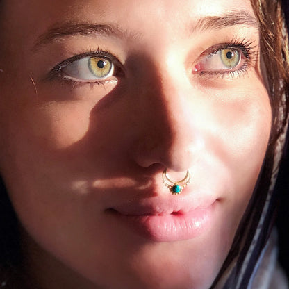 Turquoise/Green Onyx Septum Ring (code: S35)