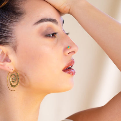 Spiral Shape With Tiny Balls Earrings (Code: EB2)