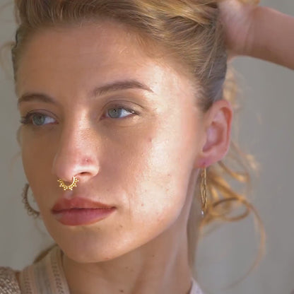 Spiral Lotus With Small Dots Earrings (Code: EB50)