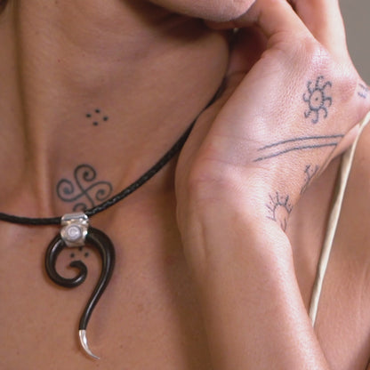 Spiral Horn Pendant set with Shiva-Eye