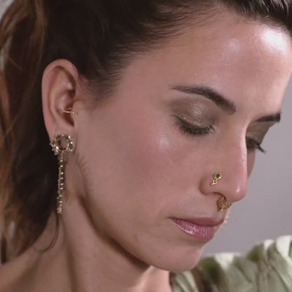 Sun Hoop Earrings With Small Dots (Code: ES51)