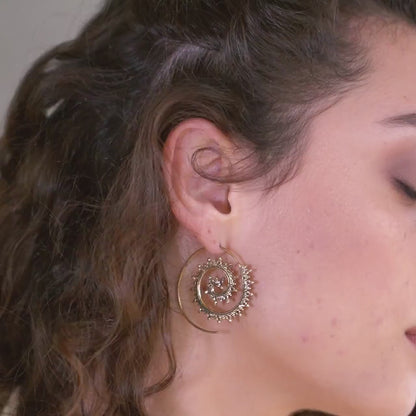 Spiral Shape With Tiny Balls Earrings (Code: EB2)