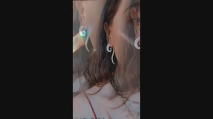 Spiral Fake Gauge Earrings made of Bone
